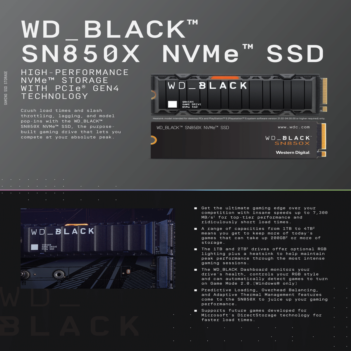 Western Digital WD Black SN850X 1TB/ 2TB NVMe™